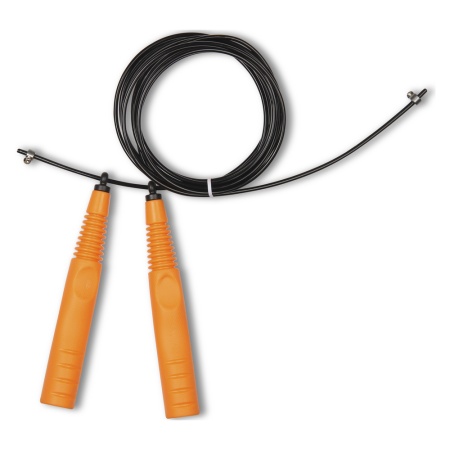 Купить Скакалка высокооборотная Кроссфит стальной шнур в оплетке 2.9 м чёрно-оранжевая в Нолинске 